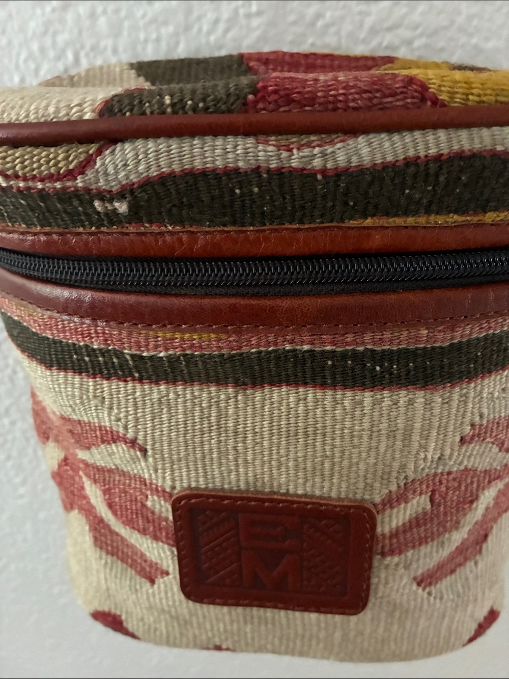EM May Vintage Turkish Handwoven Kilim Multicolor Small Crossbody Bag